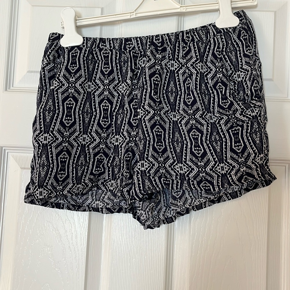 H.I.P. Size large elastic shorts, navy and white.